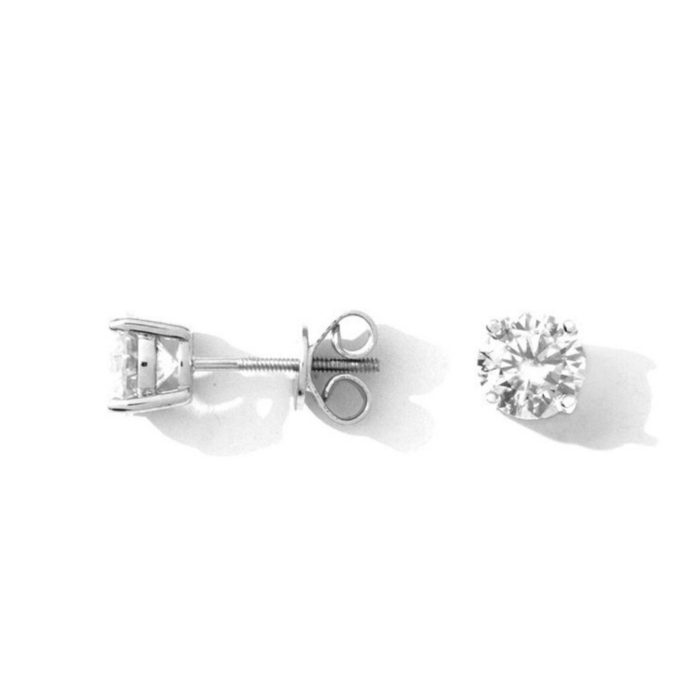 Certified 2ct diamond quality Earrings S925 and Rhodium